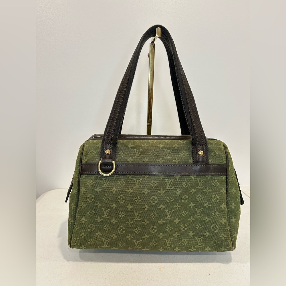 Louis Vuitton Olive Green Monogram Shoulder Bag with Dark Brown Trim